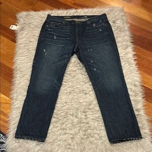 Jcrew broken in boyfriend dark wash distressed jeans size 31